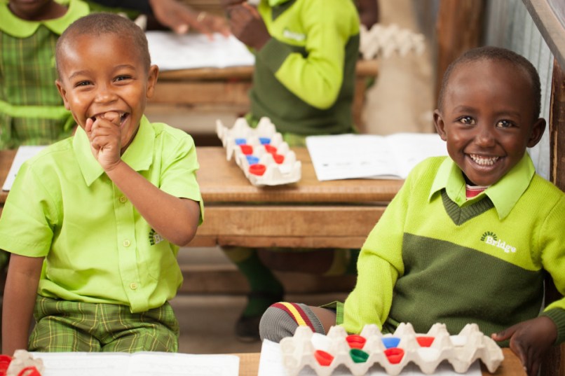 Happy students at one of the over 400 Bridge Academies PHOTO: BRIDGE INTERNATIONAL ACADEMIES